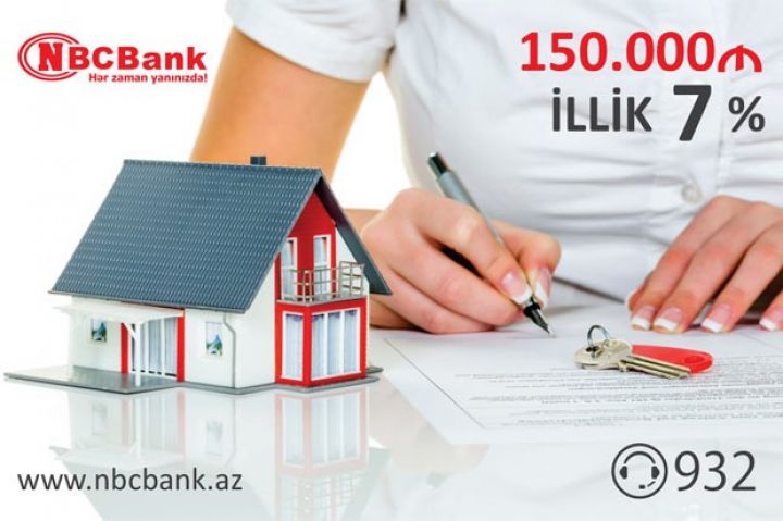 150 000 manatadək, 7%-lə ipoteka kreditləri!