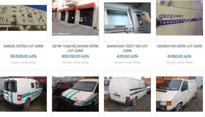 Bağlanmış bankların yeni əmlakları satışa çıxarıldı