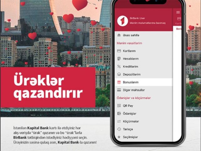 Kapital Bank-la “Ürəklər” toplayıb, hədiyyə qazanın!