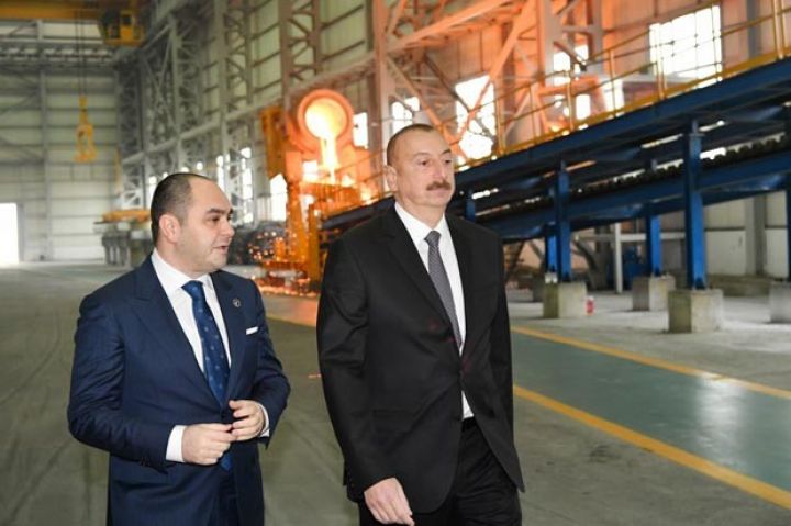 Prezident əlvan metallar və ferroərintilər zavodunu da işə saldı