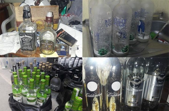 Brend spirtli içkilərin saxtasını istehsal edən sex aşkarlandı