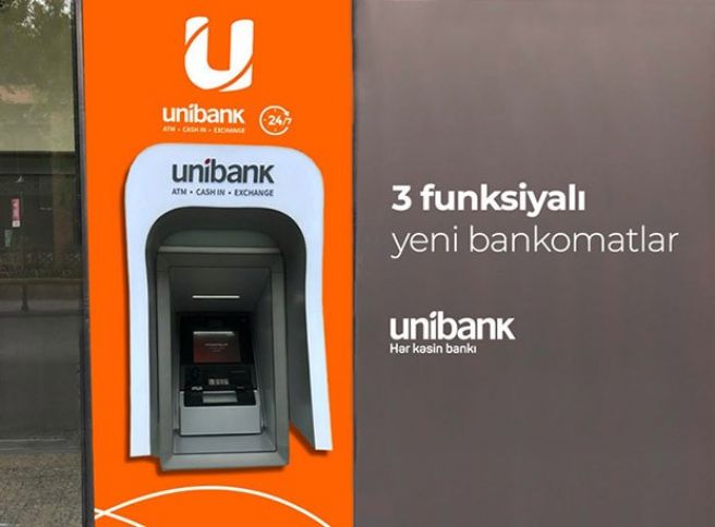 “Unibank”ın bütün bankomatları üçfunksiyalı oldu