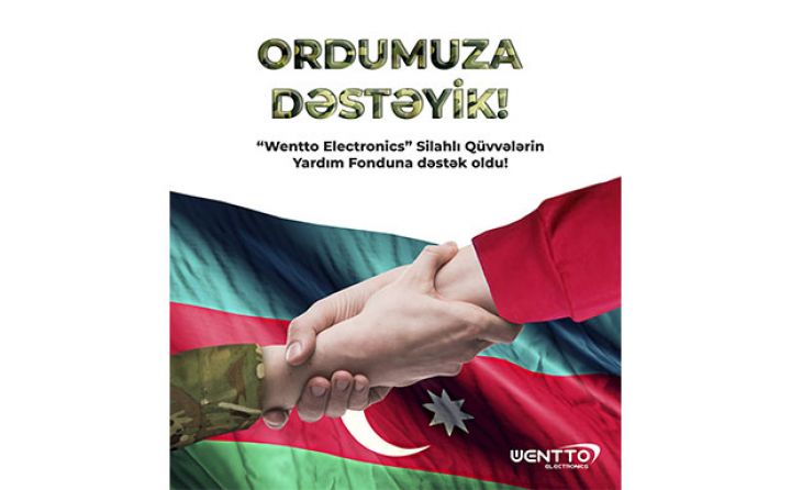 "Wentto Electronics"  Silahlı Qüvvələrə Yardım Fonduna 10.000 manat ödədi