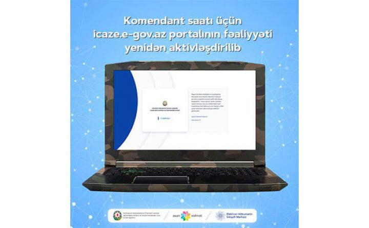 Komendant saatı üçün icaze.e-gov.az portalının fəaliyyəti yenidən aktivləşdirilib