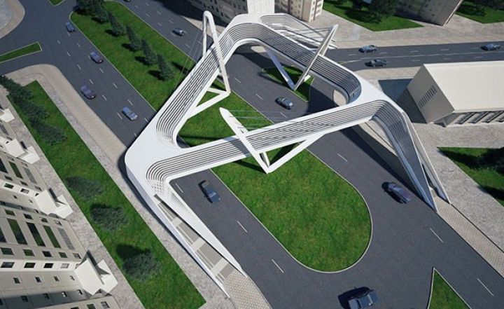 Bakıda möhtəşəm "asma körpü" tikilir - FOTO 