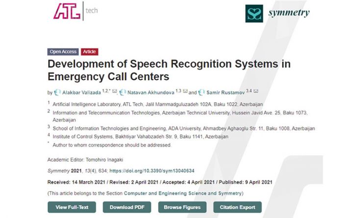 “ATL Tech” şirkətinin Süni İntellekt Laboratoriyasının növbəti uğuru