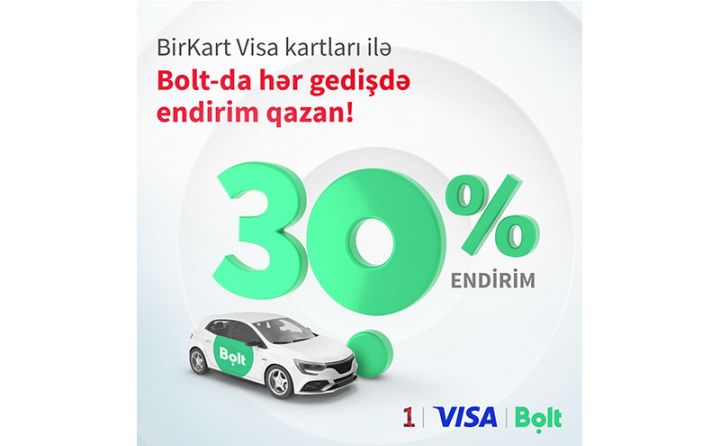 BirKart-dan Bolt gedişlərinə 30% endirim!