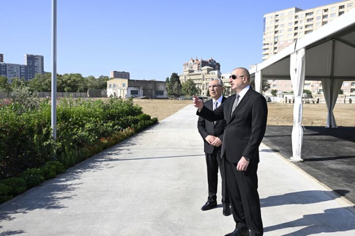 “Antena” parkı yenidən qurulur - Prezident  işlərin gedişi ilə tanış olub