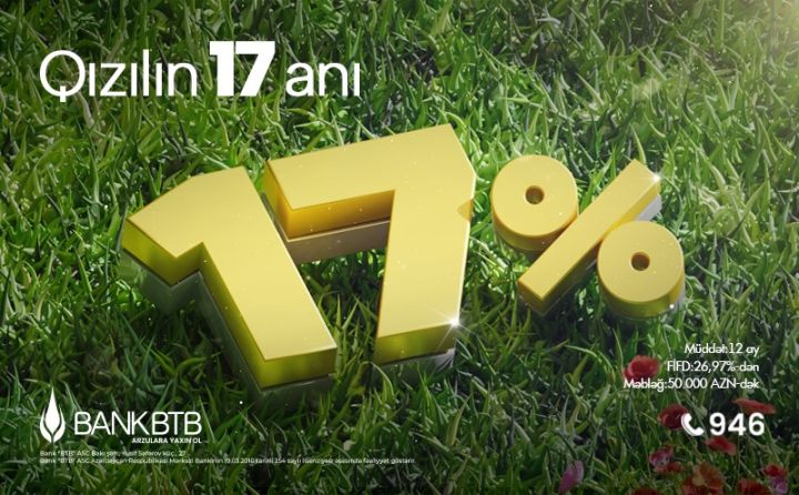 Bank BTB Lombard krediti üzrə faizləri aşağı saldı.
