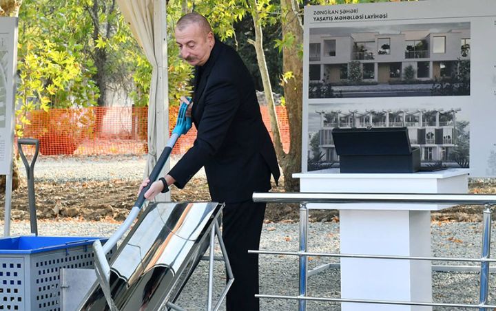 Zəngilan şəhərində beşinci və altıncı yaşayış komplekslərinin təməlləri qoyulub