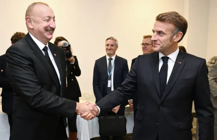 İlham Əliyevin Emmanuel Makron ilə görüşü olub