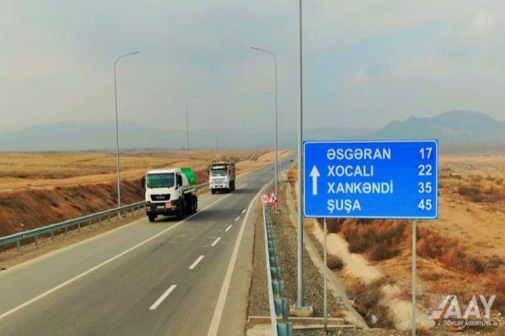 Əsgəran–Xocalı–Xankəndi avtomobil yolunun tikintisi 86 faiz icra olunub