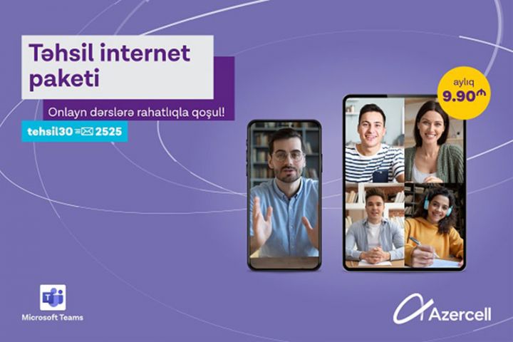 Azercell şagird, tələbə və müəllimlər üçün internet paketi istifadəyə verdi