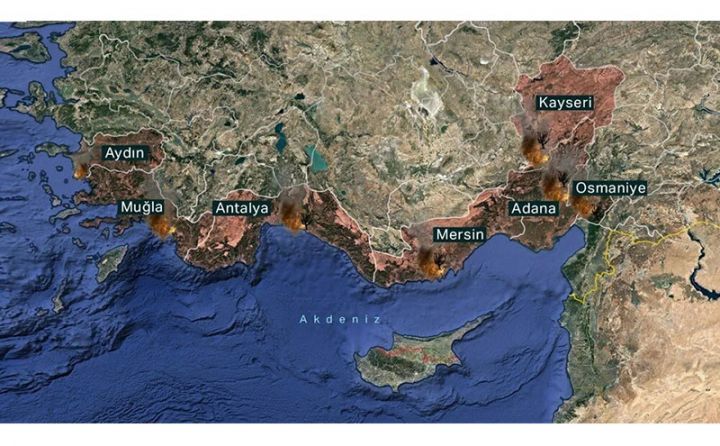 Türkiyədə yanğınları nəzarət altına almaq mümkün olmur - FOTOLAR