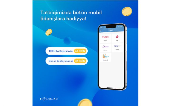 Hesab.az tətbiqində hər kəsə Hesab Koin hədiyyə!