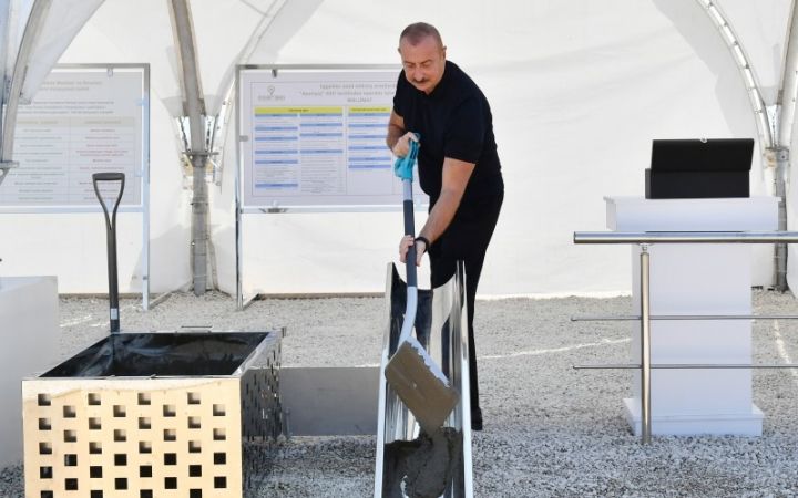 Füzuli şəhərində inzibati binanın təməli qoyuldu