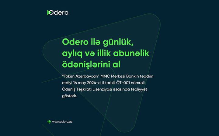 Biznesinizin günlük, aylıq və ya illik abunəlik ödənişlərini ODERO ilə al!