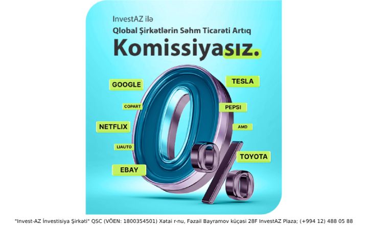 Qlobal şirkətlərin səhmləri ilə ticarət artıq komissiyasızdır